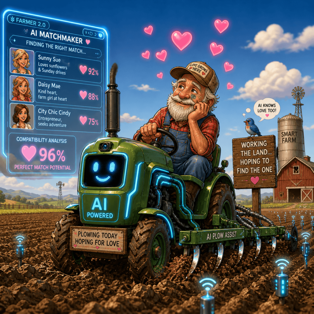 AI farmer ploughing fields